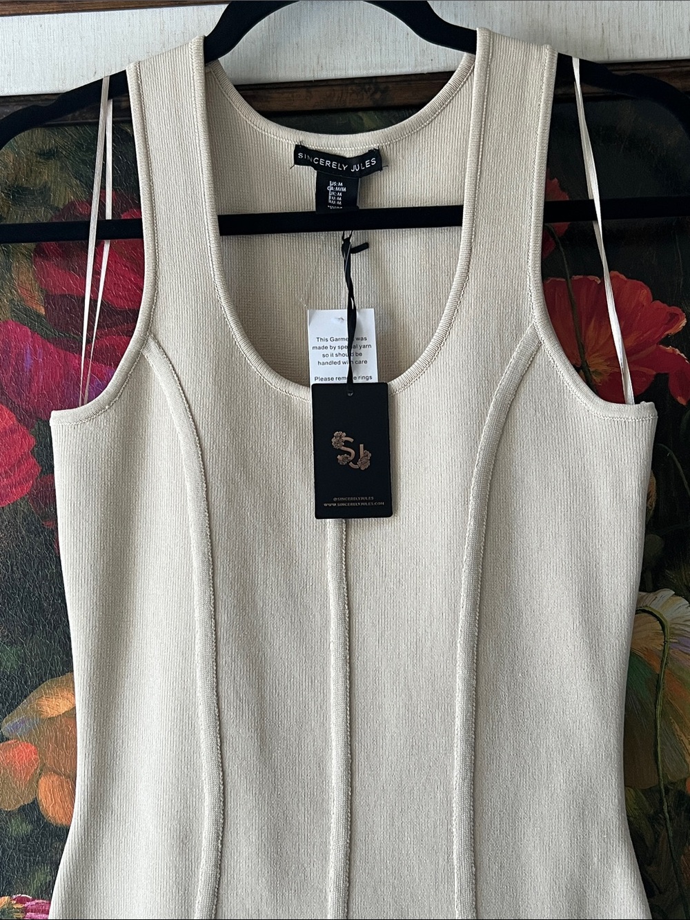 SINCERELY JULES NWT Size M Ivory Sleeveless Bodycon Dress - Picture 6 of 11